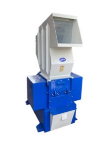 MR-400 16 inch plastic granulator machine grinding PET bottles, 20L buckets, 110mm pipes, film, and industrial plastic waste